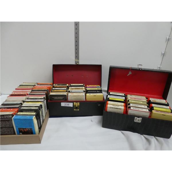 assorted 8-tracks & 2 cases