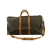 Image 1 : Louis Vuitton Brown Monogram Canvas Leather Keepall 55cm Bandouliere Duffle Bag