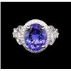 Image 2 : 14KT White Gold 6.59 ctw Tanzanite and Diamond Ring