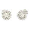 Image 1 : 14K White Gold 0.94 ctw Round Brilliant VS Diamond Double Halo Post Stud Earring