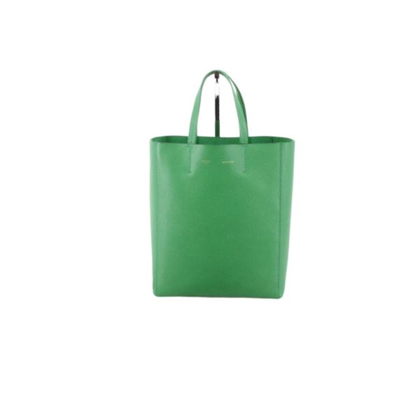 Celine Green Grained Calfksin Vertical Cabas Tote Bag