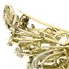 Image 7 : Vintage Large 14K Yellow Gold 4.60 ctw Diamond & Emerald Textured Leaf Brooch Pi