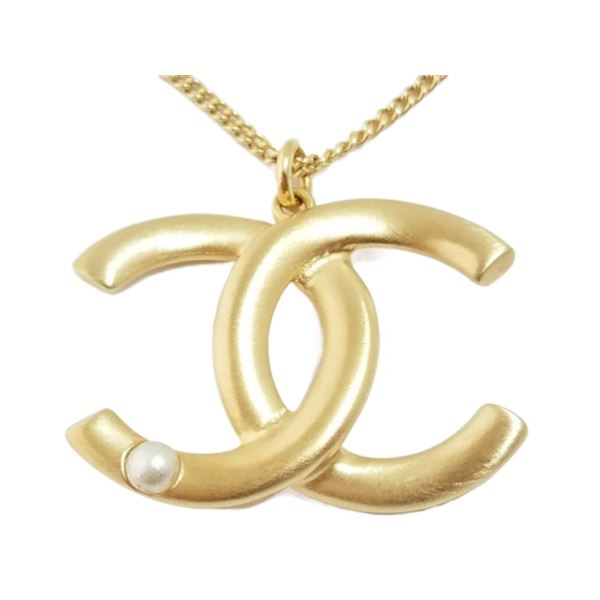 Chanel Gold-tone & Pearl CC Logo Necklace