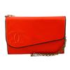 Image 1 : Chanel Red Lambskin CC Logo Flap Chain Shoulder Bag