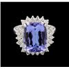 Image 2 : 8.62 ctw Tanzanite and Diamond Ring - 14KT White Gold