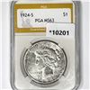 1924-S Silver Peace Dollar PGA-MS63