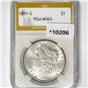 1891-S Morgan Silver Dollar PGA-MS63