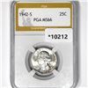 1942-S Washington Silver Quarter PGA-MS66