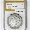 1892-CC Morgan Silver Dollar PGA-MS65