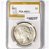 1921 Silver Peace Dollar PGA-MS63+