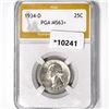 1934-D Washington Silver Quarter PGA-MS63+