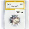 1947-S Washington Silver Quarter PGA-MS67