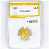 1929 $2.50 Gold Quarter Eagle PGA-MS65
