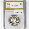 1953 Washington Silver Quarter PGA-MS67
