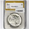 1921 Silver Peace Dollar PGA-MS63+