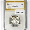 1952-S Washington Silver Quarter PGA-MS65
