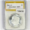 Image 1 : 1883-CC Morgan Silver Dollar PGA-MS64+ DMPL