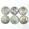 Image 1 : (6) Misc Half Dollars UNCIRCULATED
