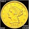 1855-D $2.50 Gold Quarter Eagle UNCIRCULATED