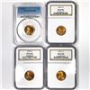 Image 2 : 1938-1950 Set (4) Wheat Cent -MS64-66 RD