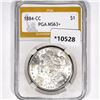Image 1 : 1884-CC Morgan Silver Dollar PGA-MS63+