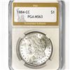 Image 1 : 1884-CC Morgan Silver Dollar PGA-MS63