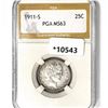 1911-S Barber Quarter PGA-MS63