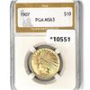 1907 $10 Gold Eagle PGA-MS63