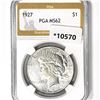 1927 Silver Peace Dollar PGA-MS62