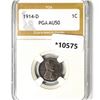 1914-D Wheat Cent PGA-AU50