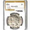 1934 Silver Peace Dollar PGA-AU53