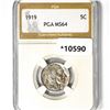 Image 1 : 1919 Buffalo Nickel PGA-MS64