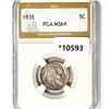 1935 Buffalo Nickel PGA-MS64