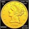 1860-S SCARCE $5 Gold Half Eagle UNCIRCULATED