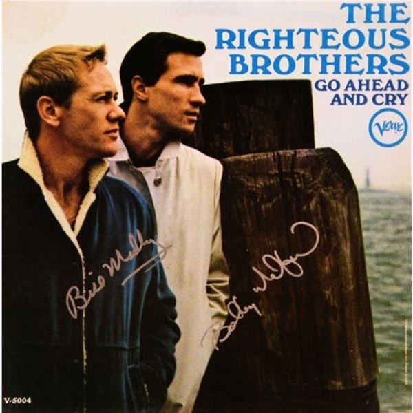 The Righteous Brothers signed "Go Ahead And Cry" single album