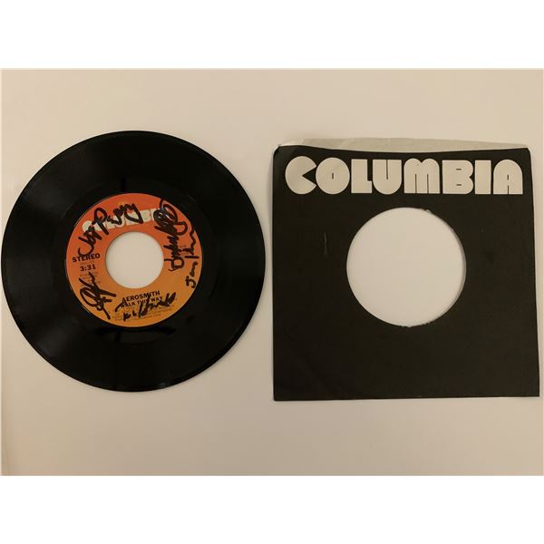 Aerosmith band signed Walk This Way 45 RPM