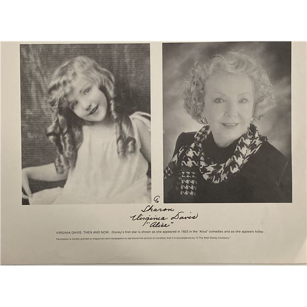 Disney Alice Virginia Davis signed photo