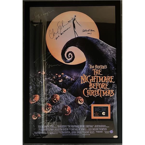 Nightmare Before Christmas cast signed movie poster