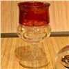 Image 3 : (1960s) Cranberry Flashed and Clear Glass King's Crown in Italy Glass Paper Weight