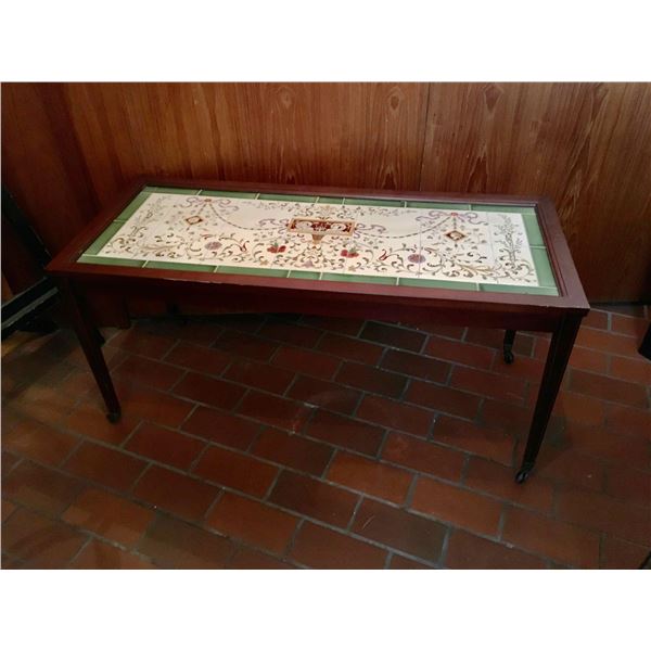 Antique Italian Tiled Entrance Table