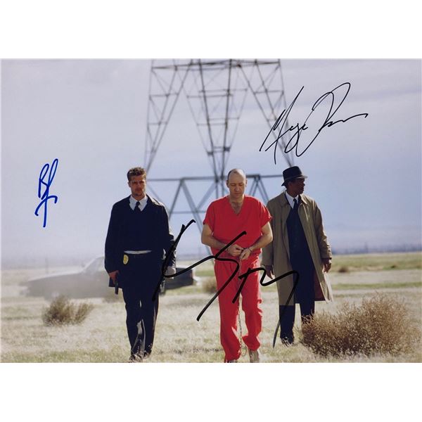 Seven Brad Pitt Morgan Freeman Autographed Photo