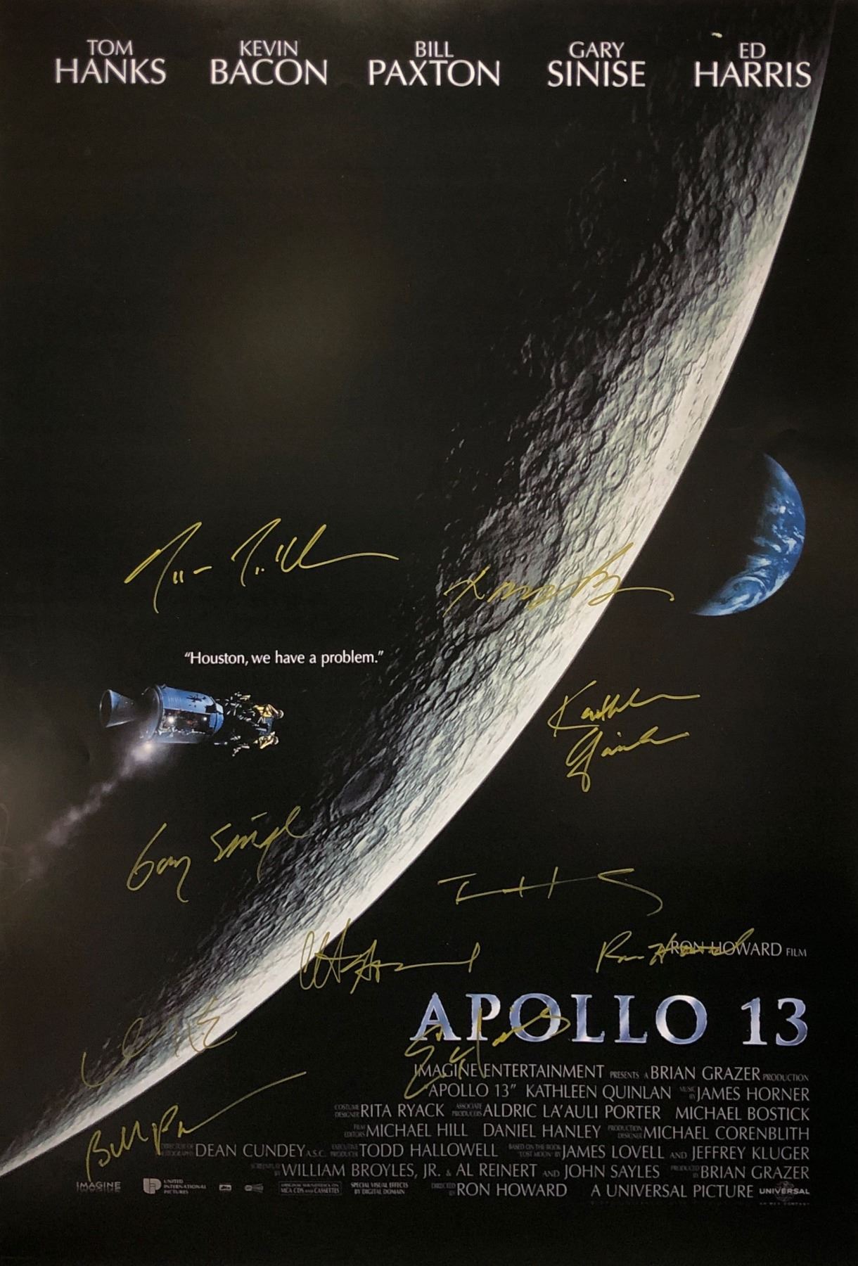 Signed Apollo 13 Poster Tom Hanks Gary Sinise