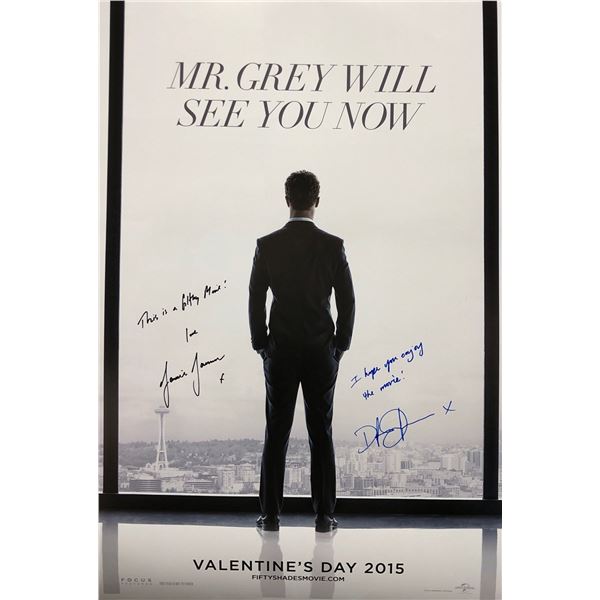 Signed Fifty Shades of Grey Poster Dakota Johnson Jamie Dornan