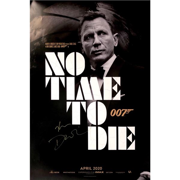 Daniel Craig Autograph Signed No Time To Die Poster