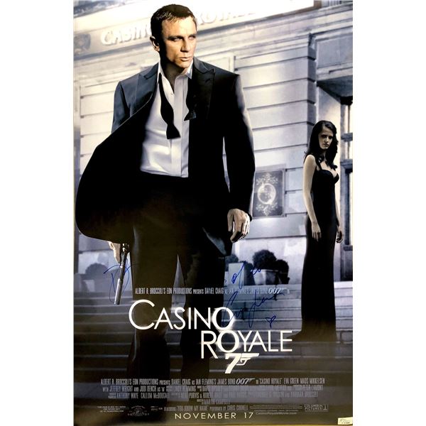 Autograph Signed James Bond 007 Casino Royale Poster