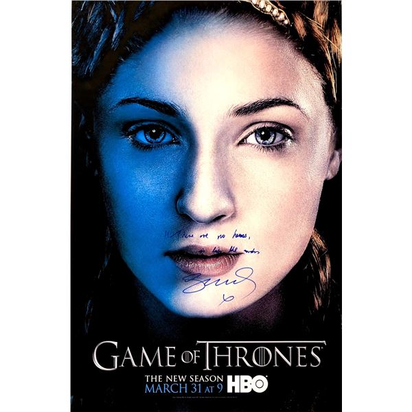 Autograph Signed Sophie Turner Game of Thrones Poster