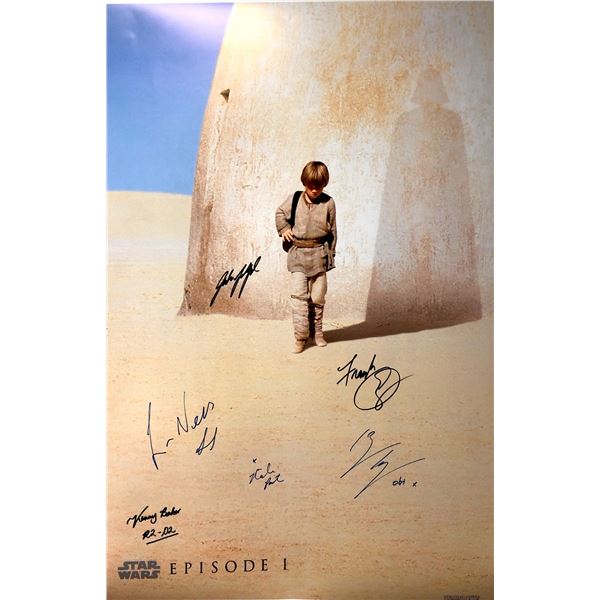 Autograph Signed Star Wars Phantom Menace Poster