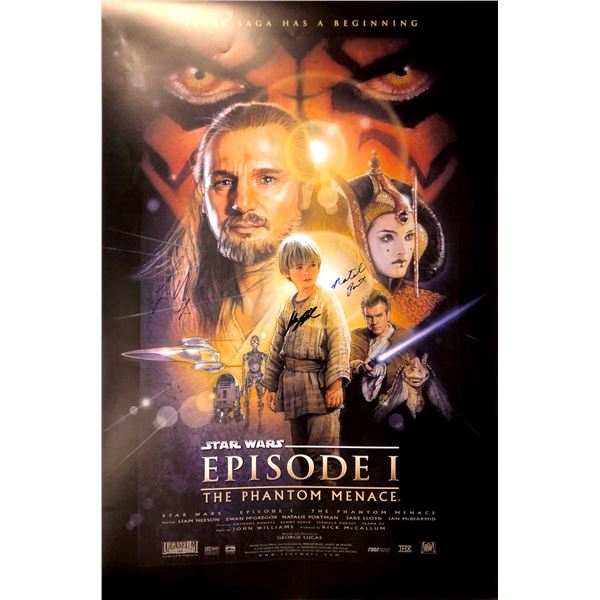 Autograph Signed Star Wars Phantom Menace Poster