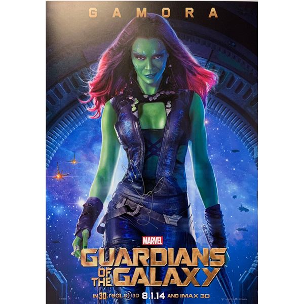 Zoe Saldana Autograph Signed Guardians of the Galaxy Poster