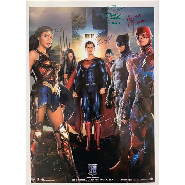 Gal Gadot Autograph Signed Justice League Poster